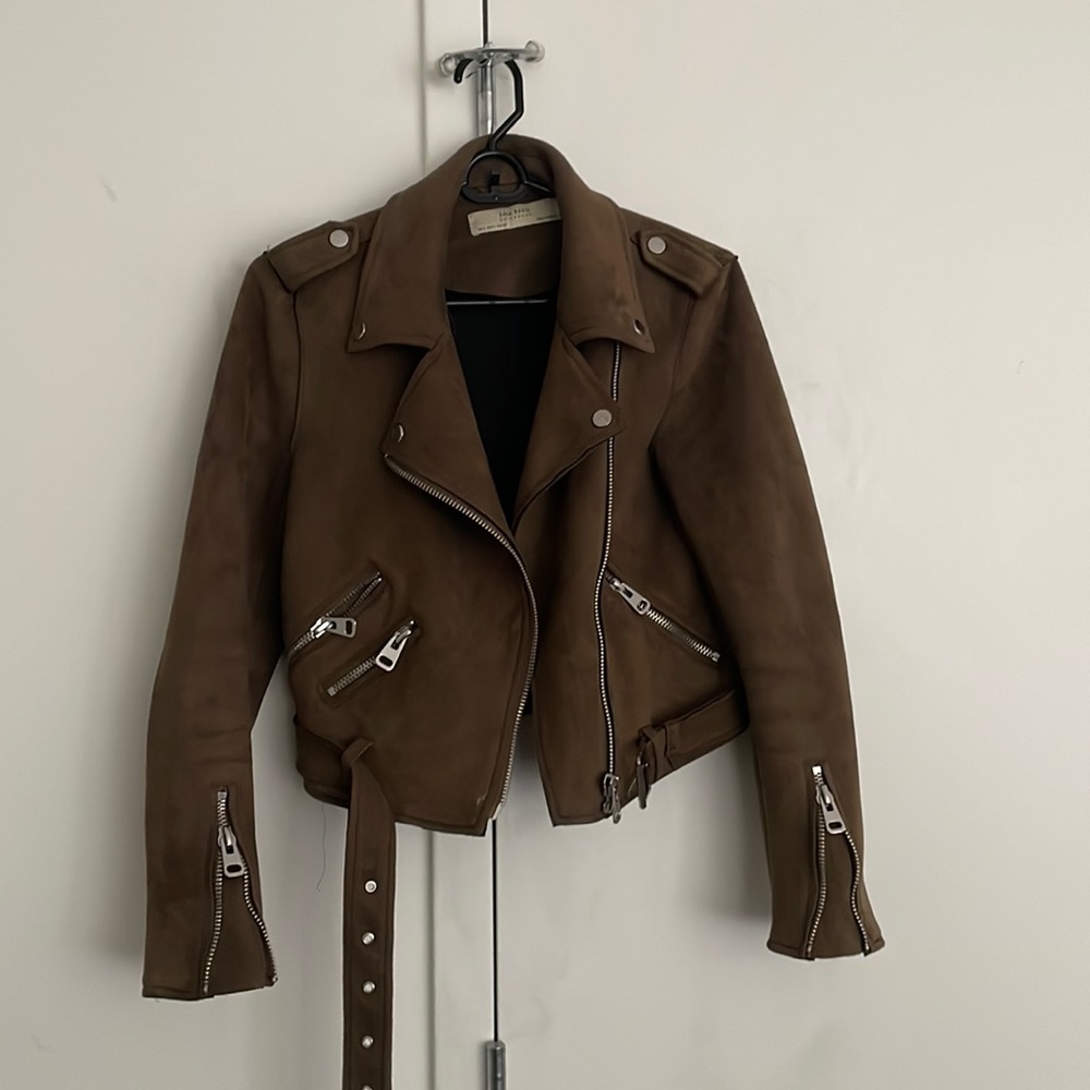 Zara faux suede moto jacket